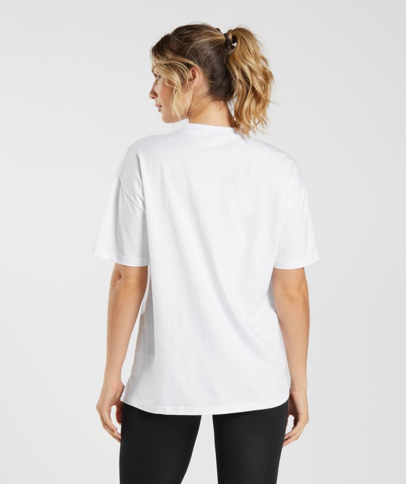 Women's Gymshark Training Oversized T-Shirts White | CA 361AD0